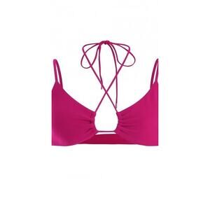 ANDIE Women's L The Casablanca Top Magenta Bikini AT316 Tie Back Adjustable NEW